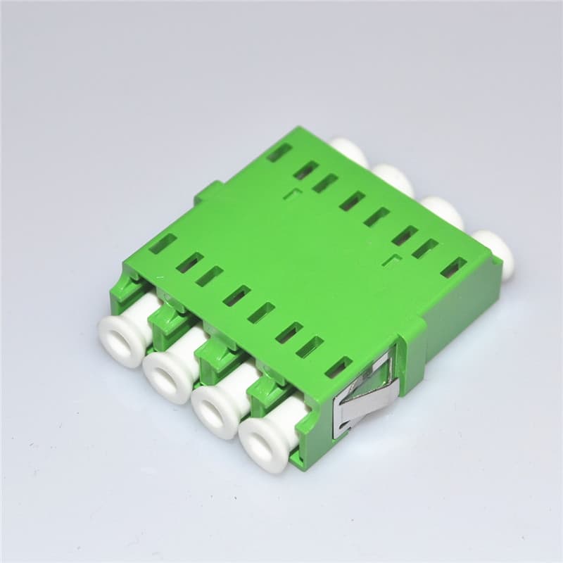 High quality China made OM4 LC Quad unbalanced fiber optic adapter with metal clip